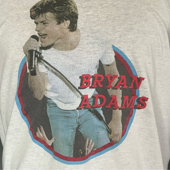 Vtg 80’s Bryan Adams World Wide In 85 Concert Tour T shirt Sz XL Baseball Style - Picture 2 of 11
